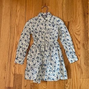 Blue Button Up Floral Dress